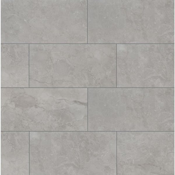 MSI Ansello Grey 12 in. x 24 in. Matte Ceramic Stone Look Floor and Wall Tile (16 sq. ft./Case)