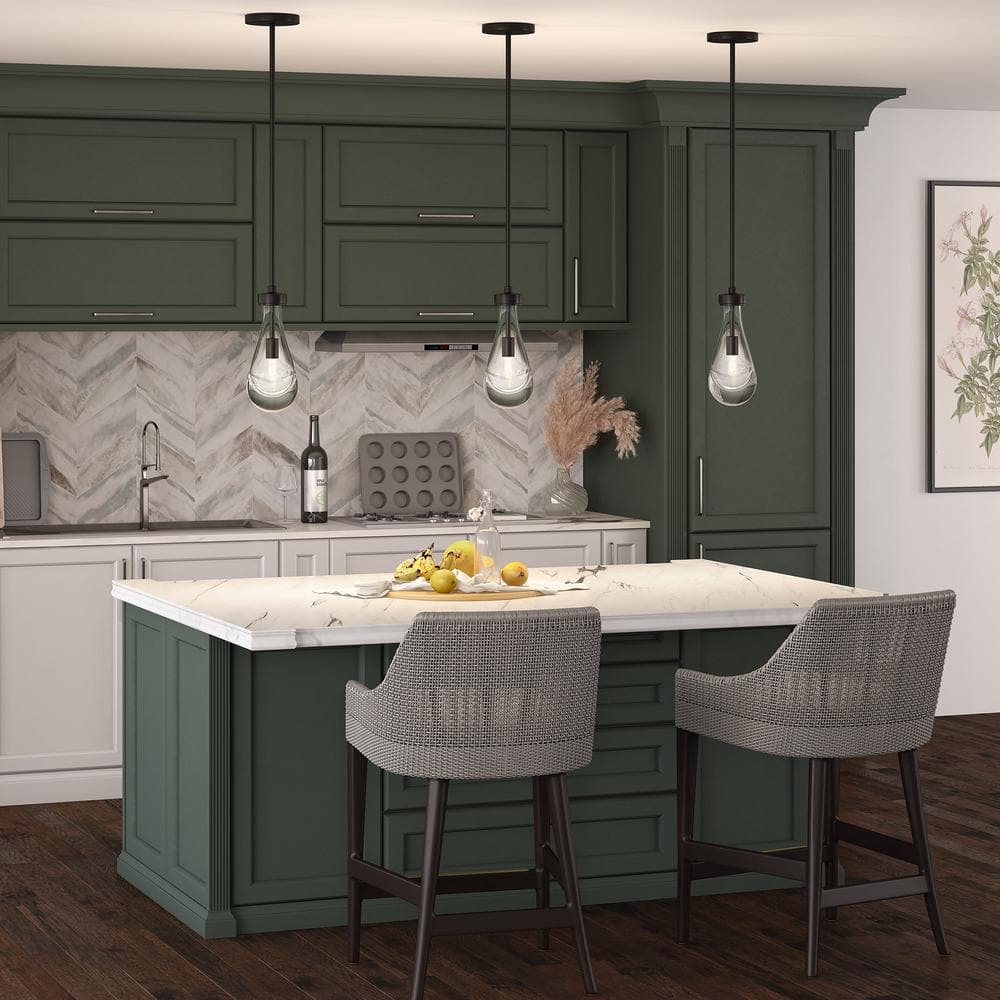 Mini Twyla LED Pendant in Blackened Bronze with Clear Glass Shade