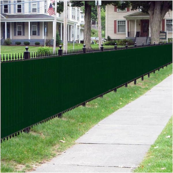 BOEN - 4 ft. x 50 ft. Long Lasting Green Privacy Fence Netting Mesh Fabric w/Aluminum Reinforced Grommets UV Treated