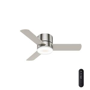 Minimus 44 in. Low Profile Integrated LED Indoor Brushed Nickel Ceiling Fan with Light Kit and Remote