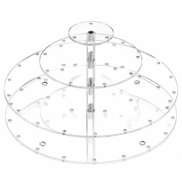 3-Tier Clear Acrylic 30-Hole Round Cake Pop and Lollipop Display Stand for Parties Cake & Tiered Stands