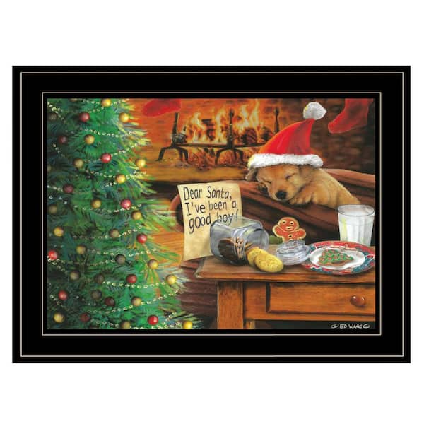 HomeRoots Charlie Ive Been A Good Boy 1-Piece Framed Wall Art 15 in. x 19 in.