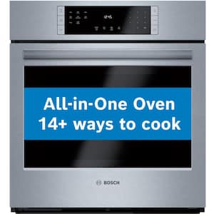 800 Series 27 in Single Electric Wall Oven with European Convection Self Cleaning in Stainless Steel with Touch Controls