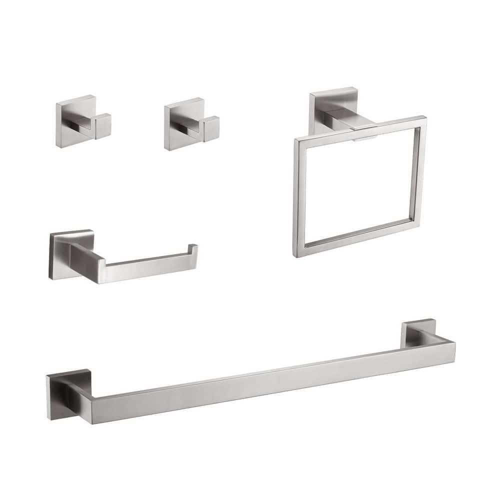 5-Piece Bathroom Hardware Accessories Set in Brushed Nickel price history on PriceWatchPro
