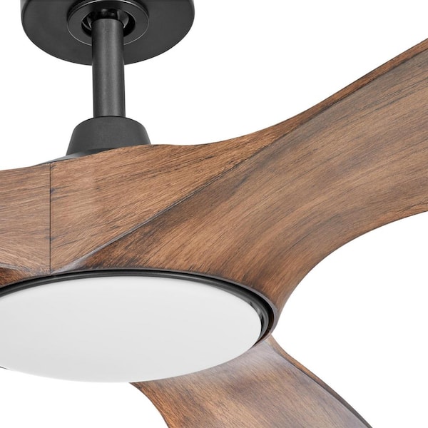 Marlon 84 in. Integrated LED Indoor Natural Iron Ceiling Fan with Brazilian Walnut Blades and Remote Control