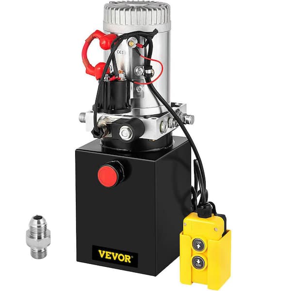 VEVOR 12Volt DC 4 qt. Hydraulic Power Unit Single Acting Hydraulic