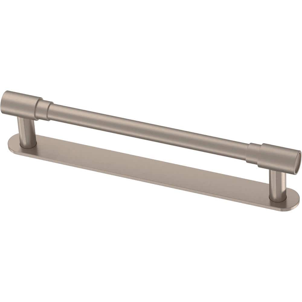 Round Layered Backplate 5-1/16 in. (128 mm) Modern Satin Nickel Cabinet Handle Drawer Bar Pull price history on PriceWatchPro