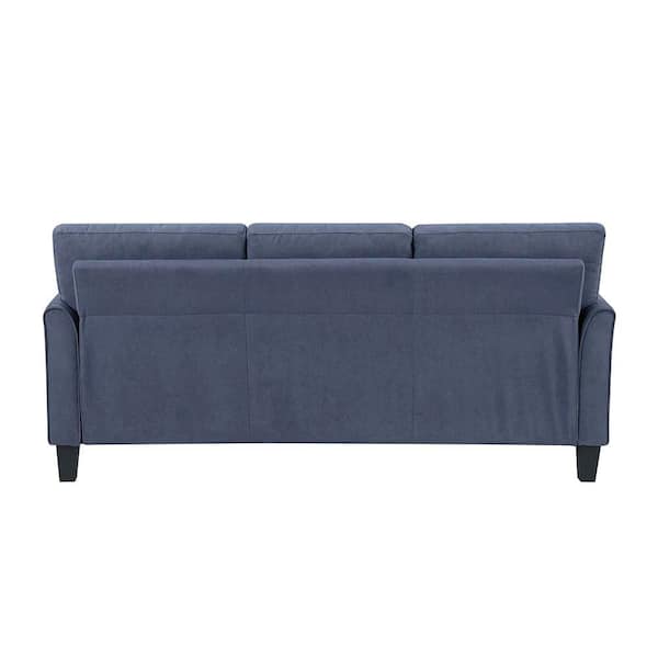 Lazzara Tesoro 78.5 in. W Flared Arm Textured Fabric Rectangle