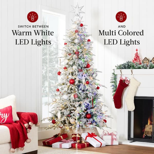 Best Choice Products 7.5 ft. Green Fir Pre-Lit Flocked Artificial