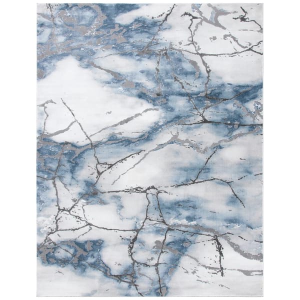 SAFAVIEH Craft Gray/Blue 12 ft. x 15 ft. Distressed Abstract Area Rug