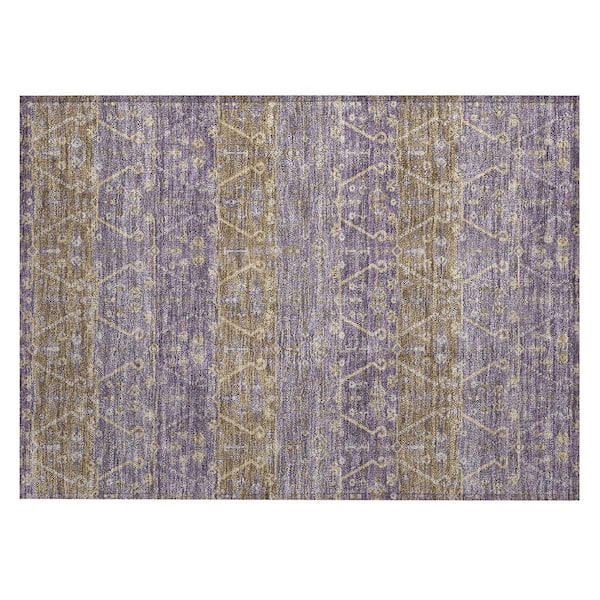 Chantille Machine Washable Indoor/Outdoor Abstract ACN2858 Plum 2 ft. x 3 ft. Accent Rug