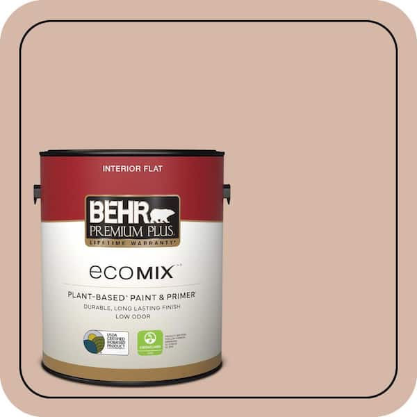 1 gal. #S190-3 Sedona Pink Flat EcoMix Plant-Based Interior Paint & Primer