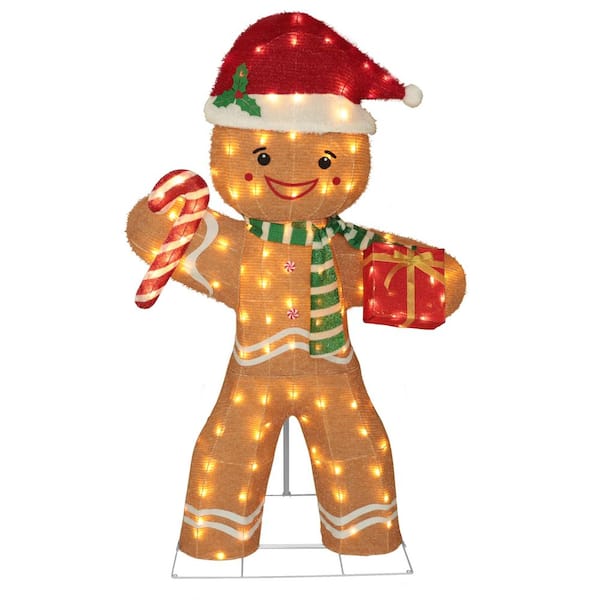 5 ft. Gingerbread Man Outdoor Christmas Holiday Yard Decoration Warm White LED