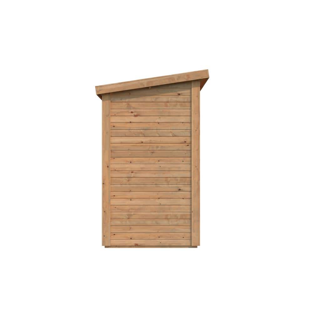 Nordic Spruce Wooden Lean-To Storage Shed with Double Doors and Windows