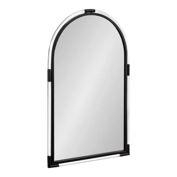 Kate and Laurel Arceo 21.25 in. W x 33.87 in. H Black Arch Modern Framed Decorative Wall Mirror