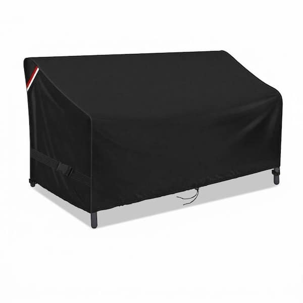 Waterproof Outdoor Loveseat Cover Gray Heavy Duty Oxford Fabric Patio 2-Seater Bench Sofa Cover for Outside