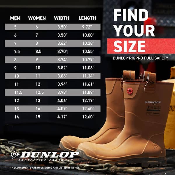 DUNLOP Unisex Purofort RigPRO Full Safety 10 in. Steel Toe Cap