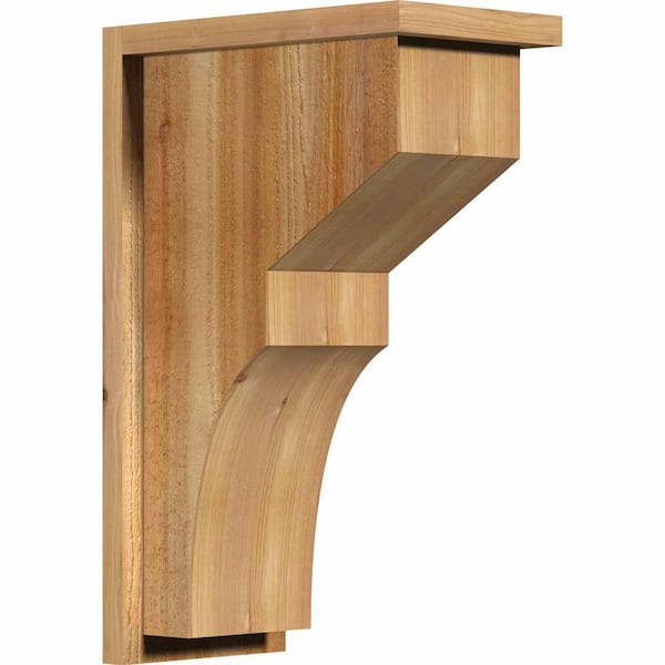 Ekena Millwork 8 in. x 14 in. x 22 in. Monterey Rough Sawn Western Red Cedar Corbel with Backplate