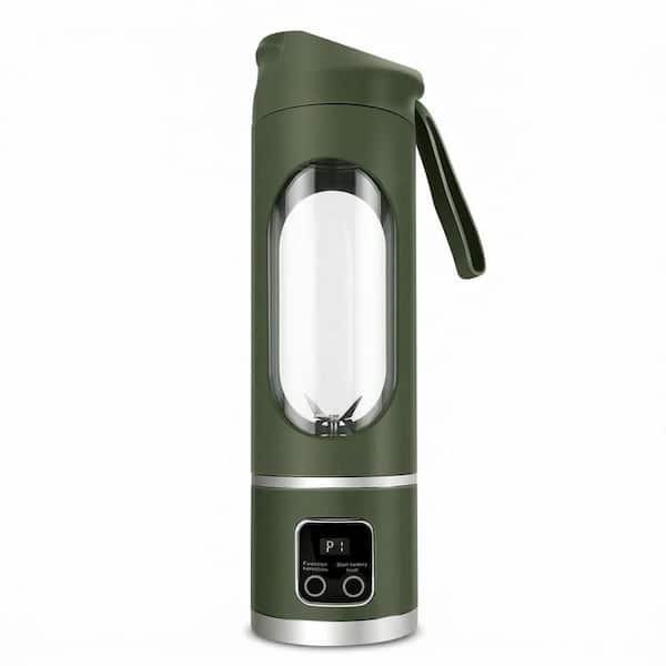 Green 500ML ABS Stainless Steel Portable Blender Personal Juicer Cup 12 Blades for Smoothies Shakes