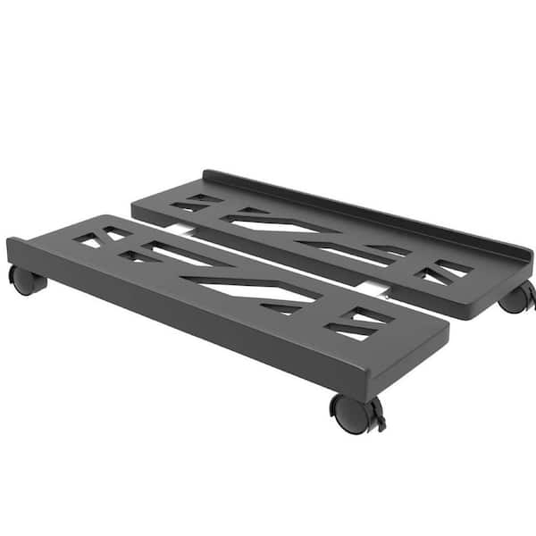 Mobile CPU Stand, CPU Rolling Stand Adjustable Computer Mobile Cart Holder with Locking Caster Wheels PC Stand-Black