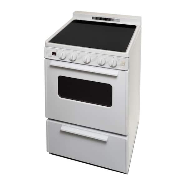 Premier 24 In 2 97 Cu Ft Freestanding Smooth Top Electric Range White Ecs2x0op The Home Depot Premier 24 In 2 97 Cu Ft, 24 Inch Electric Stove Glass Top
