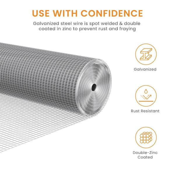 Tidoin 1/4 in. x 4 ft. x 100 ft. 23-Gauge Hardware Cloth Anti-Rust Wire