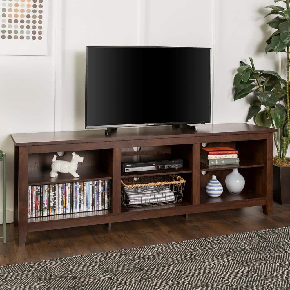 Walker Edison Furniture Company Walker Edison 70 in. Traditional Brown MDF TV Stand 70 in. with
