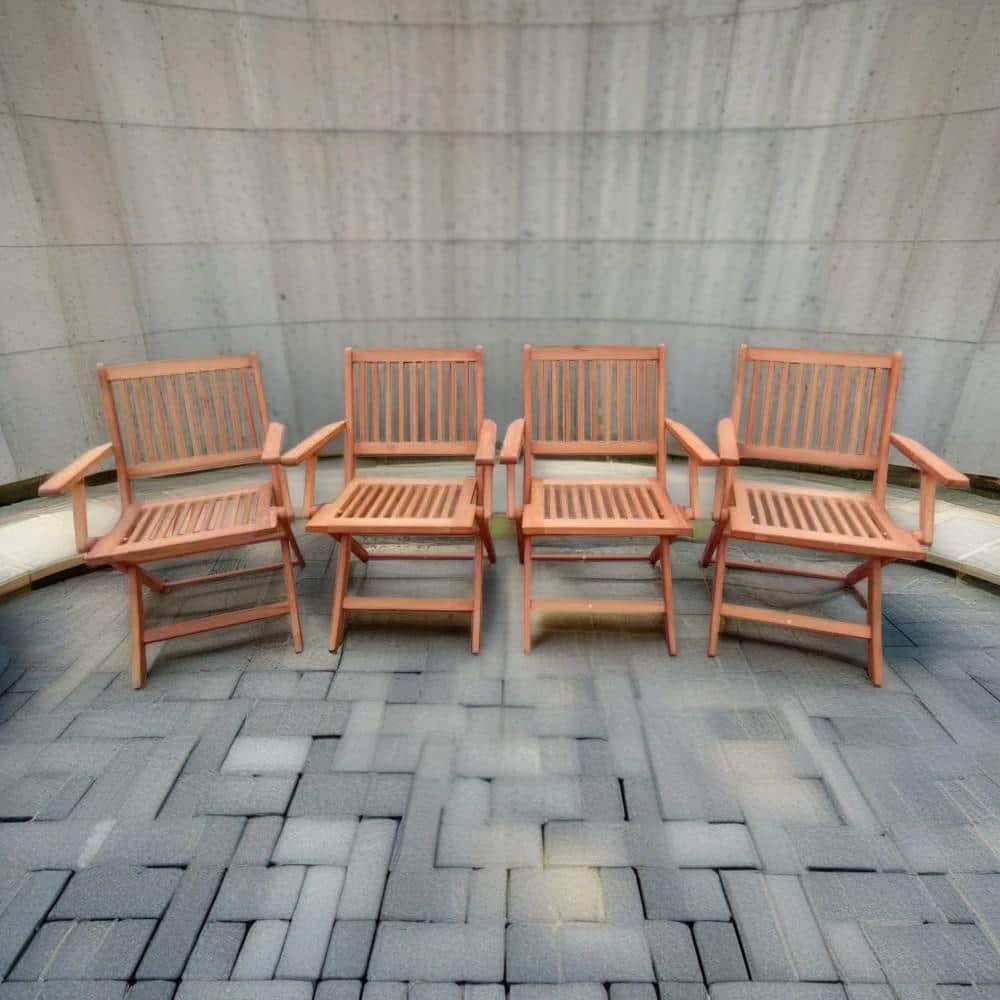 Foldable Patio Dining Set, 4 Folding Chairs, Indoor and Outdoor Universal, 