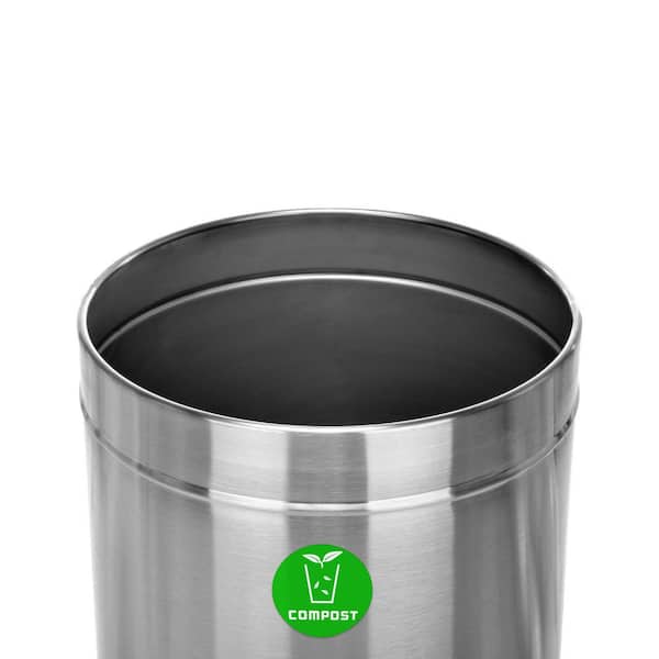 Alpine Industries 27 Gal. Stainless Steel Compost Indoor Trash Can
