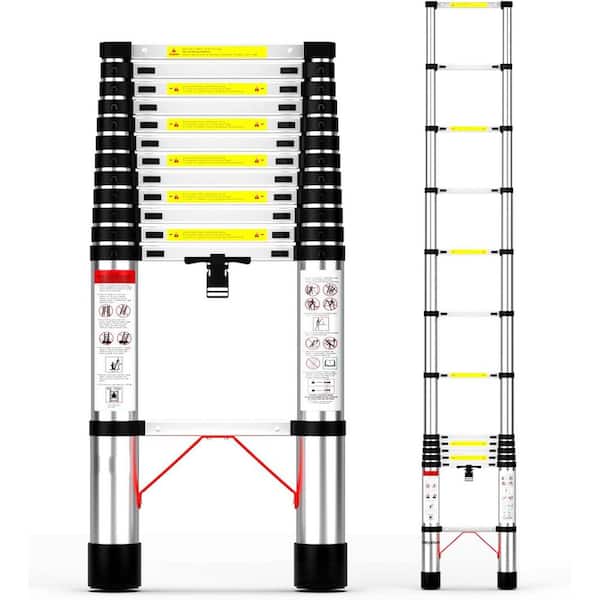 12.5ft Aluminum Telescoping Ladder with 330lbs Capacity for Home and Outdoor Use