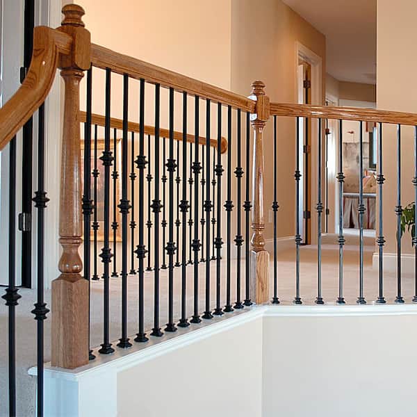 EVERMARK Stair Parts 1/2 in. Matte Black Metal Knuckle Baluster Fitting for Stair Remodel