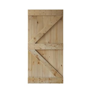 K Series 42 in. x 84 in. Unfinished DIY Knotty Pine Wood Barn Door Slab