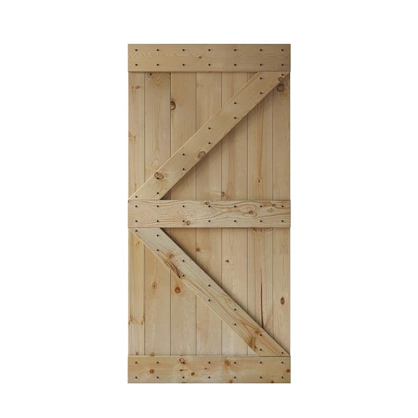 COAST SEQUOIA INC K Series 42 in. x 84 in. Unfinished DIY Knotty Pine Wood Barn Door Slab
