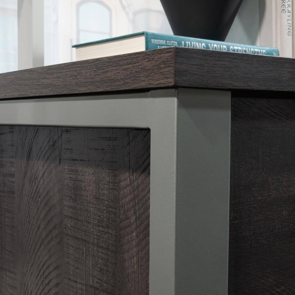 Blade Walnut 2-Drawer Lateral File Cabinet with Silver Frame