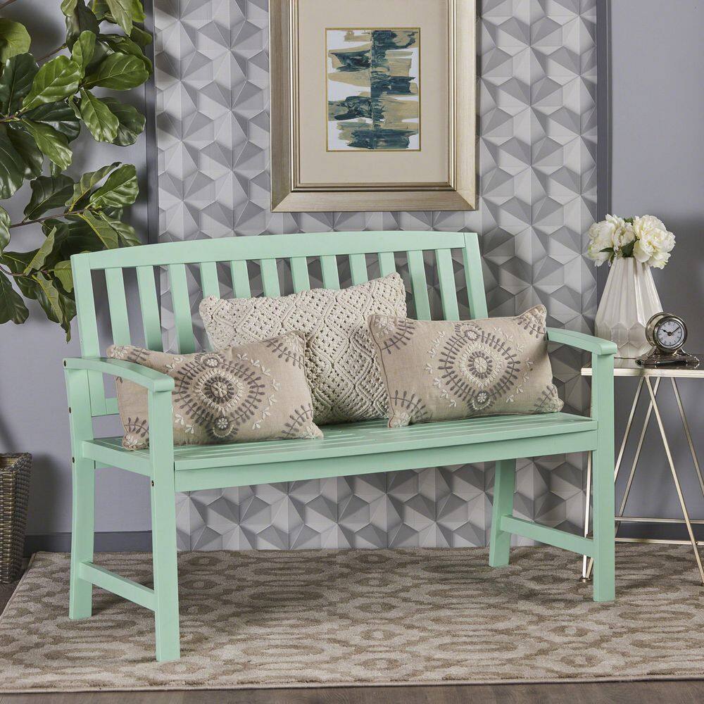 Mint Wood Outdoor Bench ZN-2178 - The Home Depot