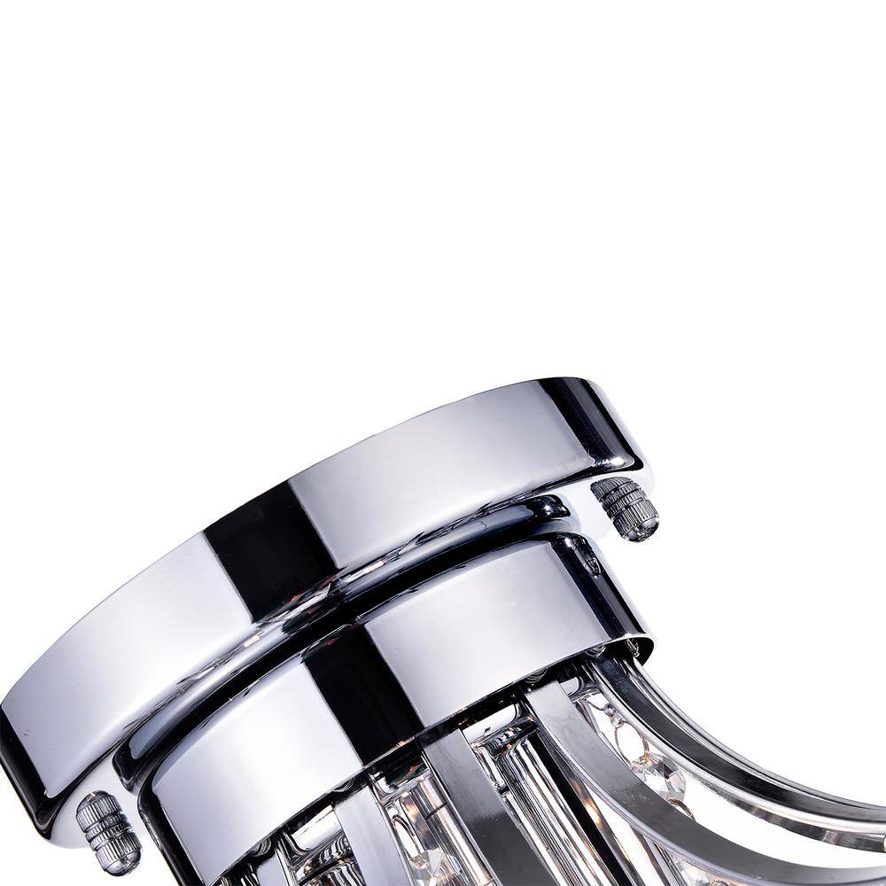 Chrome 15'' Flush Mount Chandelier with Crystals