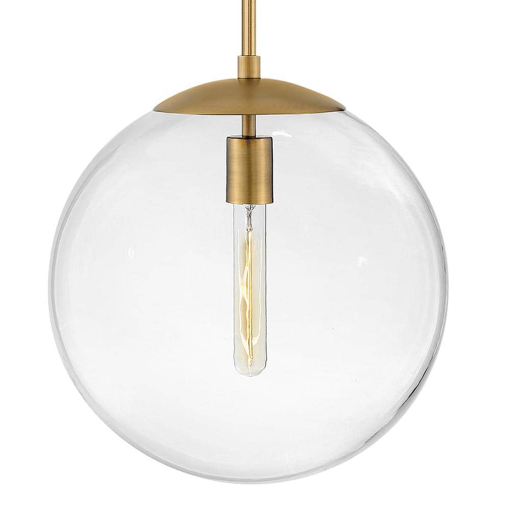Heritage Brass Clear Globe Pendant with LED - 14" x 13.5"