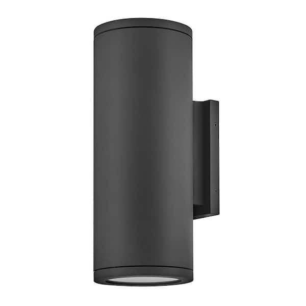 HINKLEY - Silo 2-Light Black Hardwired Outdoor Wall Lantern Sconce