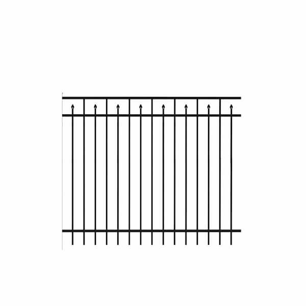 Brilliance Standard-Duty 5 ft. H x 6 ft. W Black Aluminum Pre-Assembled Fence Panel