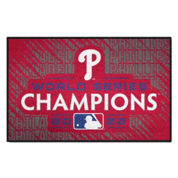 FANMATS Philadelphia Phillies Red 2022 MLB World Series Champions 2 ft. x 3 ft. Starter Mat Area Rug