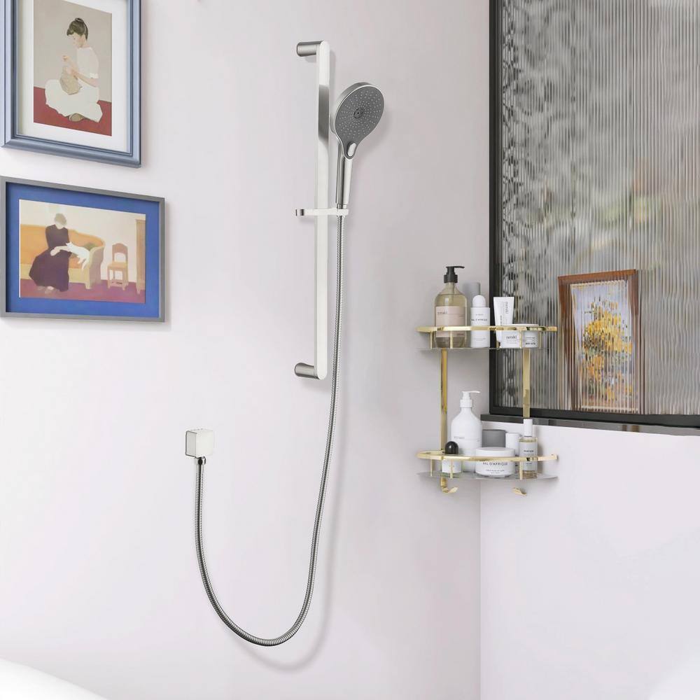 satico Modern SingleHandle 3Spray Wall Mount Stainless Steel Round