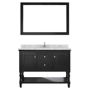 Julianna 48" Single Bath Vanity in Espresso with Cultured Marble Quartz Top and Square Sink