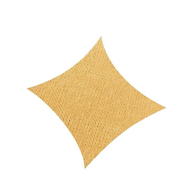 Unbranded 16 ft. x 16 ft. 185 GSM Sand Square Sun Shade Sail Screen Canopy Outdoor Patio and Swimming Pool
