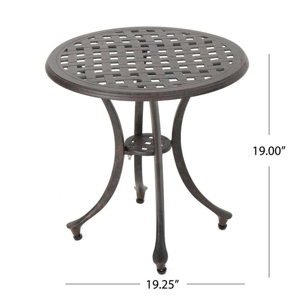 Lola Cast Aluminum Round Outdoor Side Table