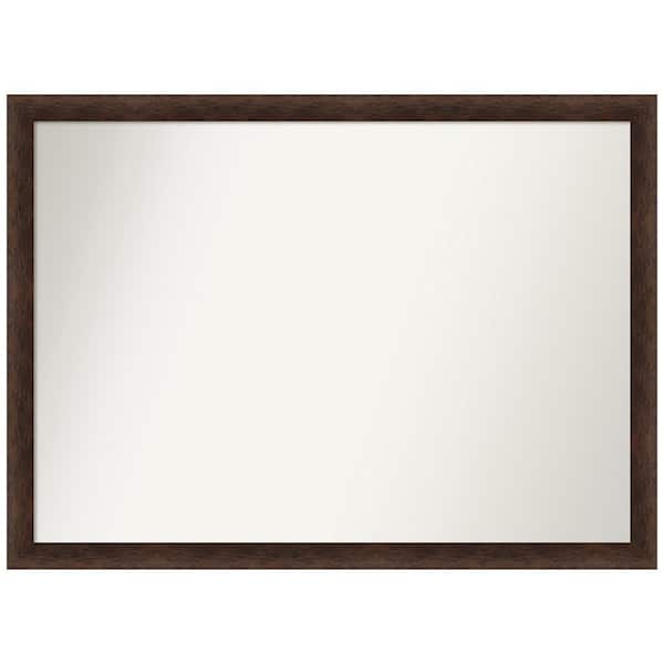 Amanti Art Warm Walnut Narrow 41 in. x 30 in. Non-Beveled Casual Rectangle Wood Framed Bathroom Wall Mirror in Brown
