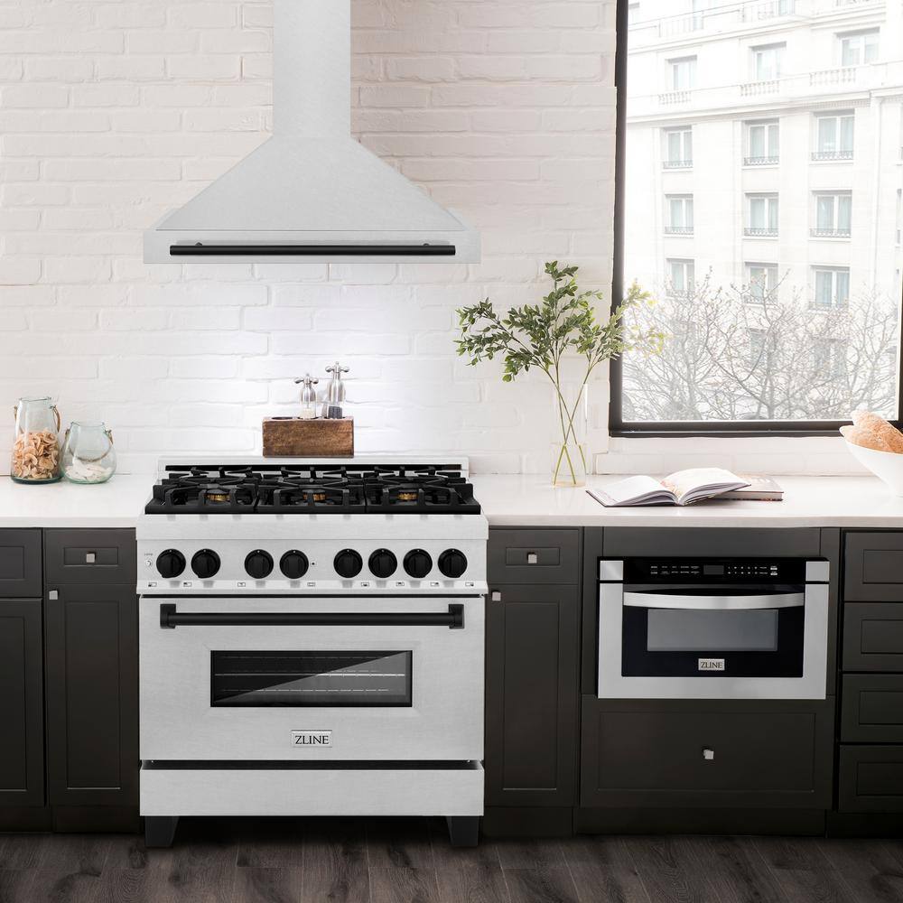 36" Stainless Steel Wall Mount Range Hood with Charcoal Filter