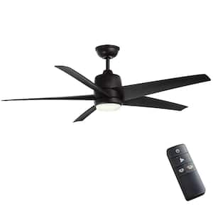 Mena 54 in. White Color Changing Integrated LED Indoor/Outdoor Matte Black Ceiling Fan with Light Kit and Remote Control