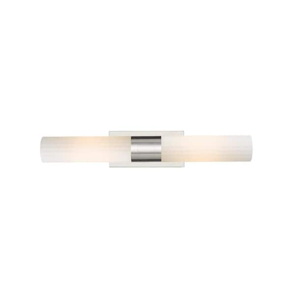 Innovations Empire 24.75 in. 2-Light Satin Nickel Vanity Light with Glass Shade