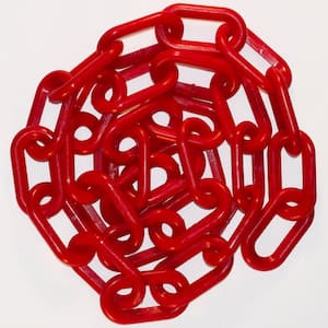 2 in. x 100 ft. Red Plastic Chain