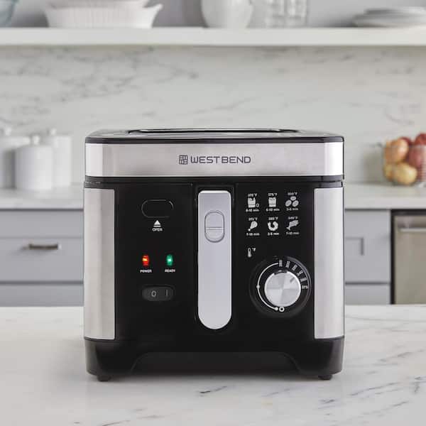 OVENTE 1.58 Qt Silver Small Electric Deep Fryer with Removable